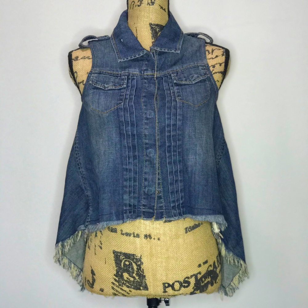 Denim Fringe “BCBG Maxazria” vest